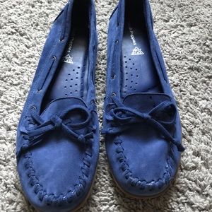 Hush Puppies Blue Suede Loafers